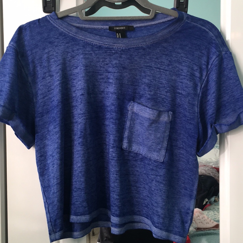 Blue Acid Wash Crop Top